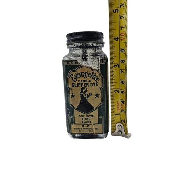 Vintage Evangeline Fabric Slipper Dye Glass Bottle Pitch Black Decorative - Picture 13 of 16